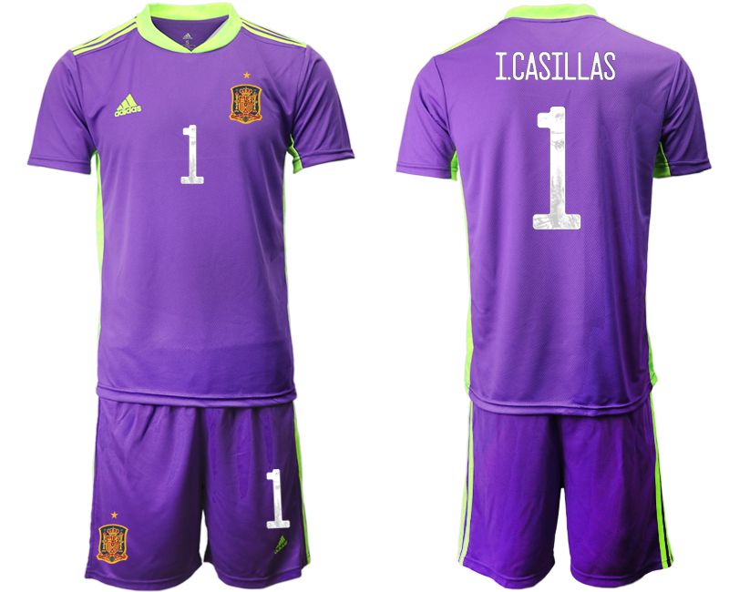 Men 2021 World Cup National Spain purple goalkeeper #1 Soccer Jerseys1->spain jersey->Soccer Country Jersey